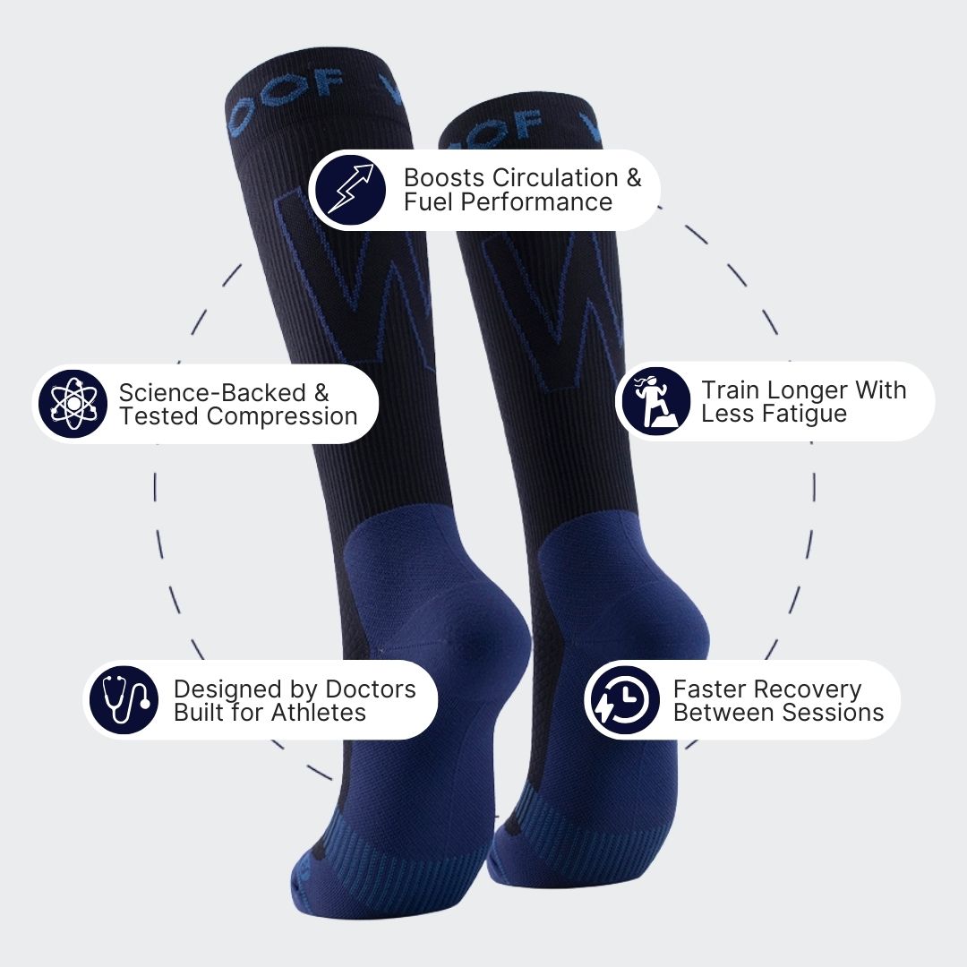 Black & Navy Performance Compression Socks