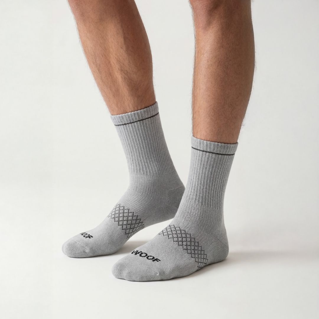 Grey Bamboo  Crew Compression Socks