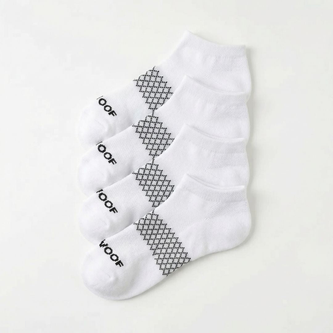 White Bamboo Ankle Compression Socks 4 Pack
