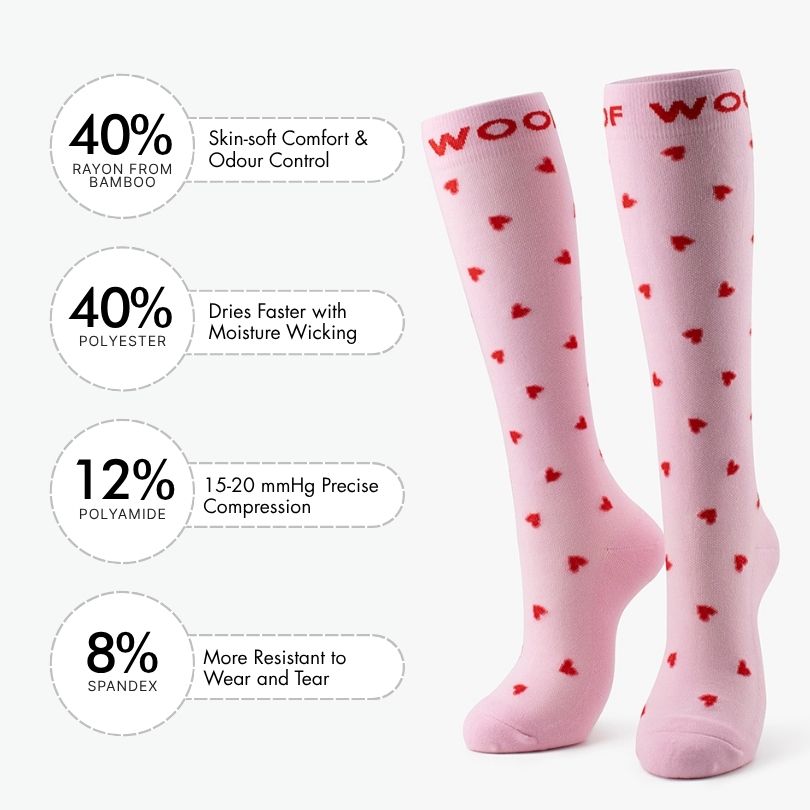 Tiny Hearts Bamboo Compression Socks