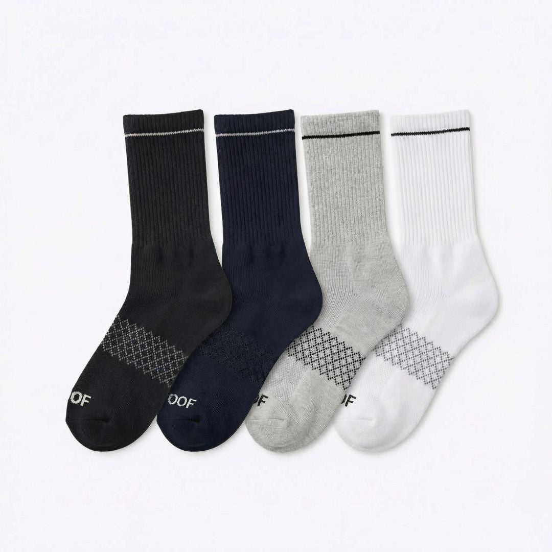 Core Colours Bamboo Crew Compression Socks 4 Pack