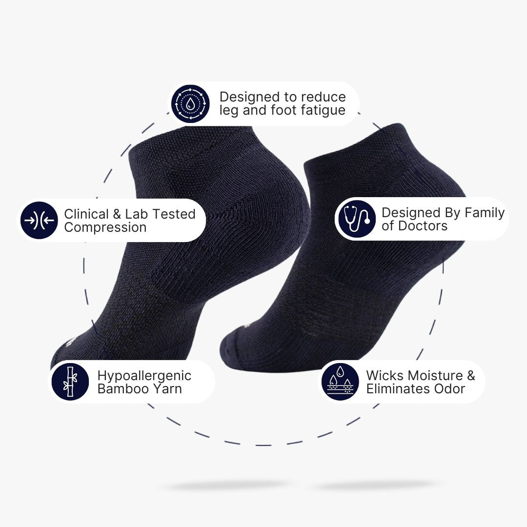 Navy Bamboo Ankle Compression Socks