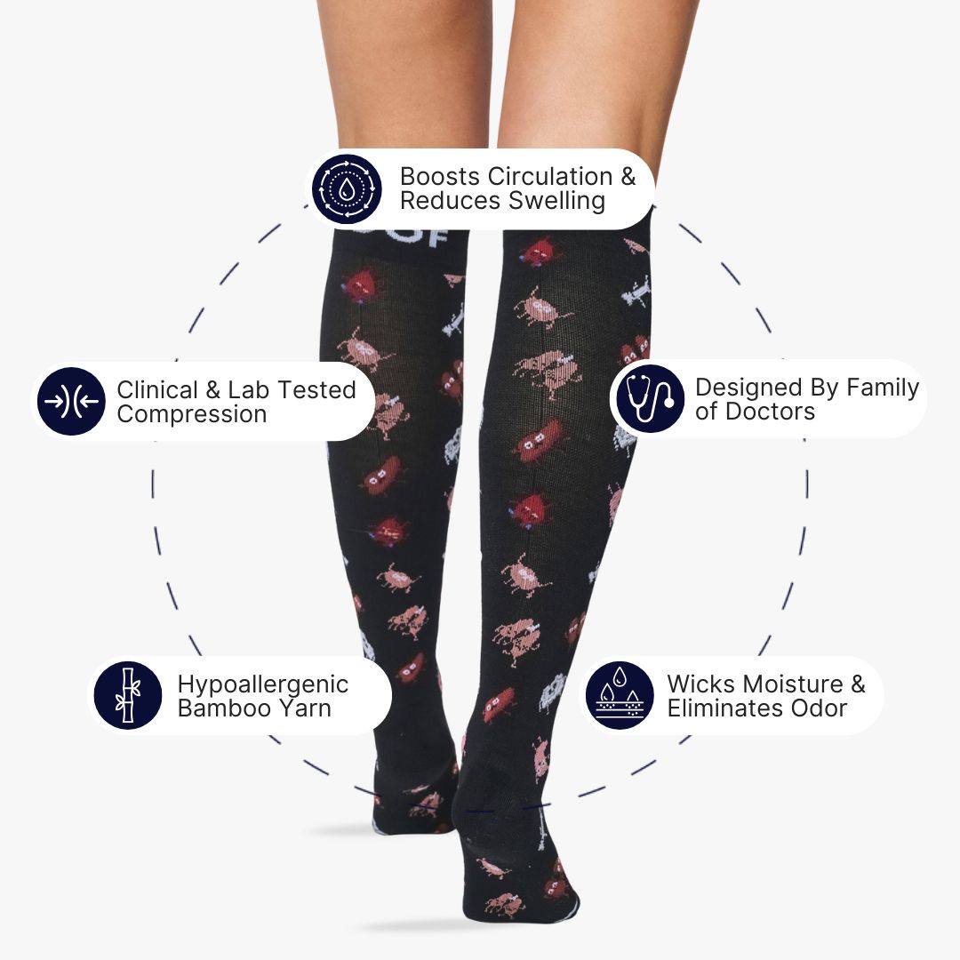 Goofy Organs Bamboo Compression Socks