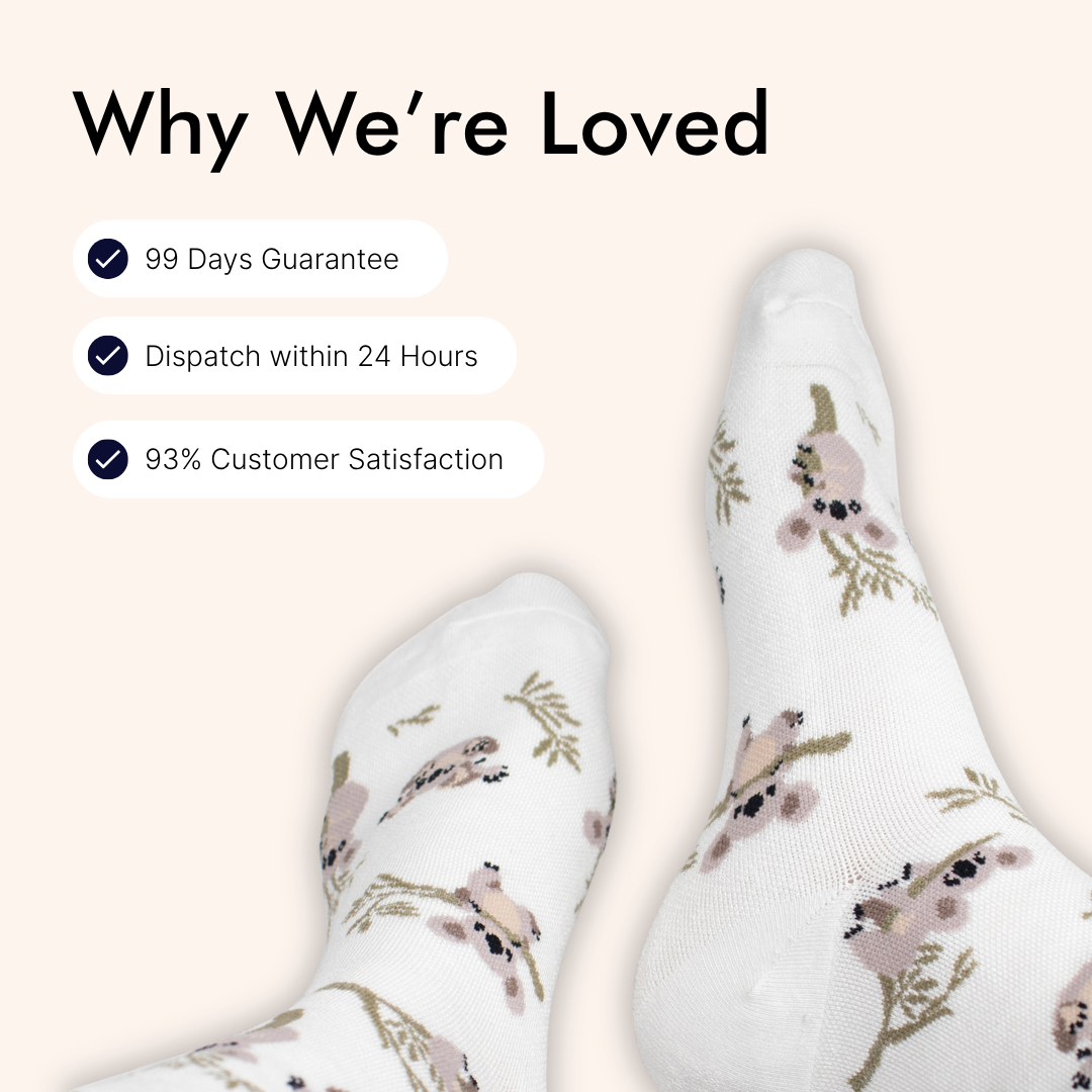 Koala Hug Bamboo Crew Compression Socks
